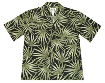 Men's Cotton Hawaiian Shirt | Palm Leaf Aloha Shirt, Handmade