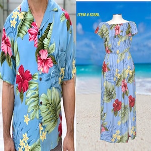 Hibiscus Matching Family Aloha Outfits: Hawaiian Shirts & Dresses