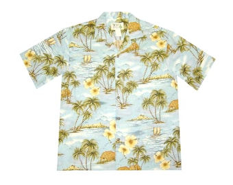 Handmade Cotton Hawaiian Shirt for Men – Aloha Shirt with Hawaiian Polynesian Print, Made in Hawaii | Camp Shirt, Hawaiian Shirt for Summer