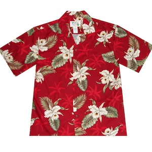 Men’s Orchid Hawaiian Shirt – Handmade in Hawaii | Tropical Aloha Wear for Holiday Gifts –Perfect for Hawaiian Vacation / Wedding Wear