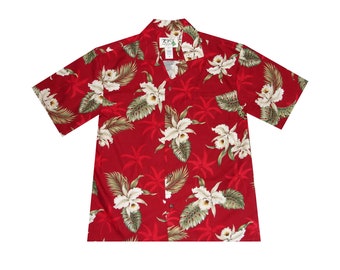Men’s Orchid Hawaiian Shirt – Handmade in Hawaii | Tropical Aloha Wear for Holiday Gifts –Perfect for Hawaiian Vacation / Wedding Wear