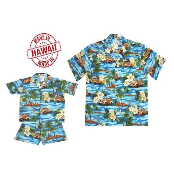 Daddy and Daughter Hawaiian Shirt Made In Hawaii | Father and Son Matching Shirts | Dad and Son Outfits | Woody Car Dad and Me Outfits