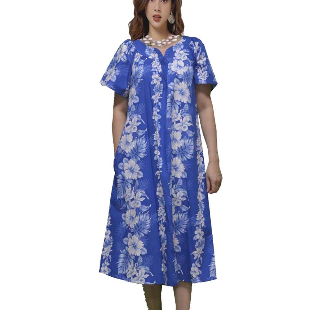 T&L MUUMUU FACTORY HAWAII ハワイ　ムームードレス　青 T&L MUUMUU FACTORY HAWAII ハワイ ムームードレス 青 - メルカリ