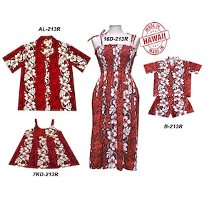 Matching Family Outfits White Hibiscus – Hawaiian Clothes for Dad, Mom & Kids, 100% Cotton, Made in Hawaii, Luau Vacation Set