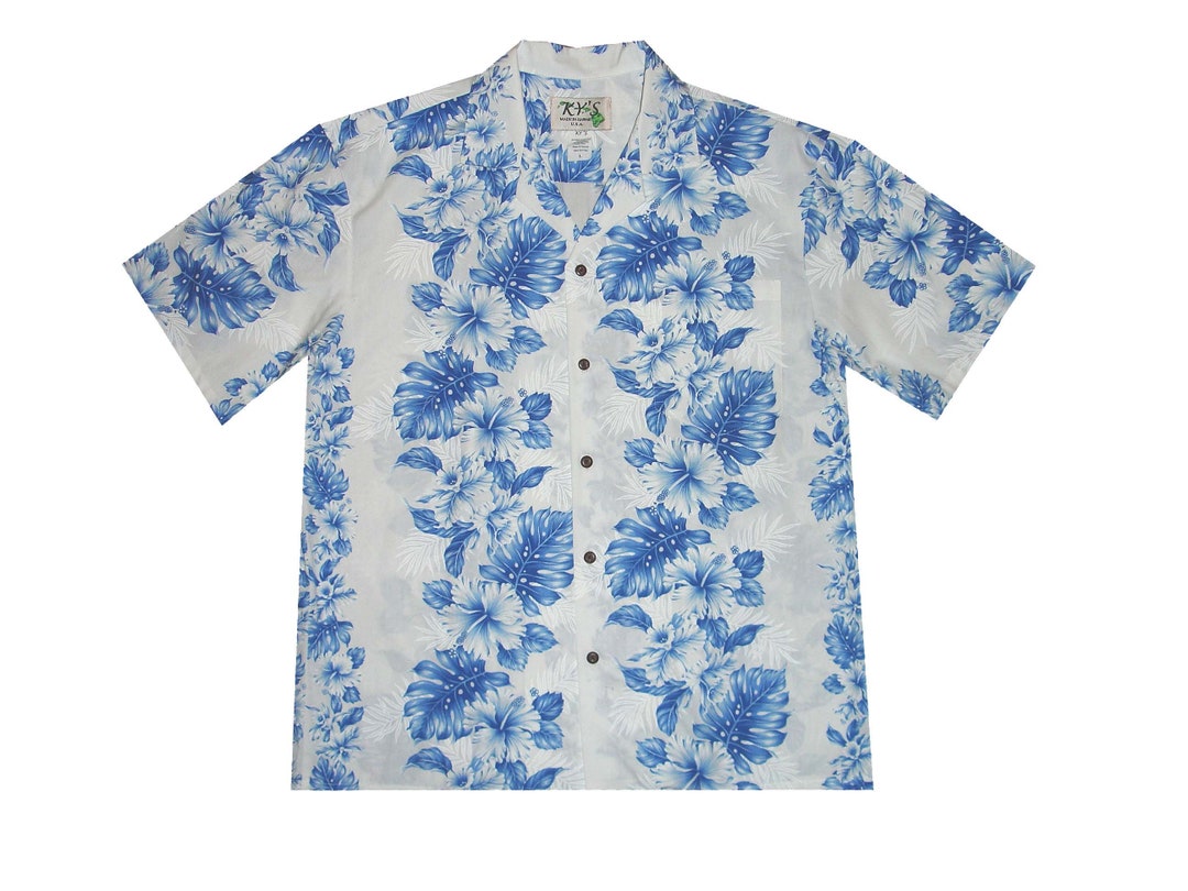 Hibiscus Panel Cotton Hawaiian Shirt
