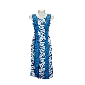 Hibiscus Hawaiian Dress for Women – Cotton Long Tank Dress Handmade in Hawaii, Tropical Summer Dress, Beach Luau Vacation Outfits