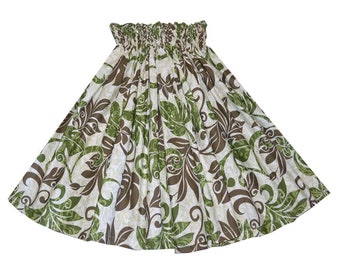 Handmade Hawaiian Hula Skirt, Tropical Print Cotton Pa'u Skirt