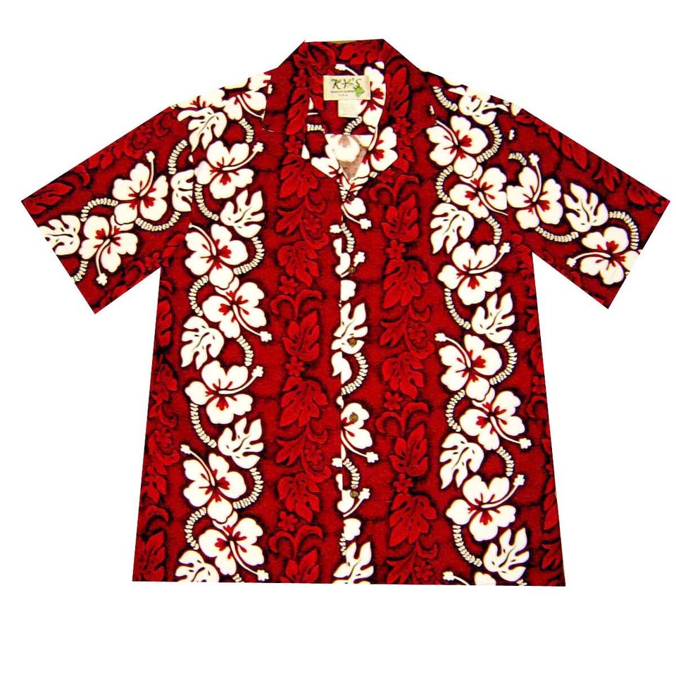 White Hibiscus Tropical Floral Hawaiian Print Men's Golf Shirts