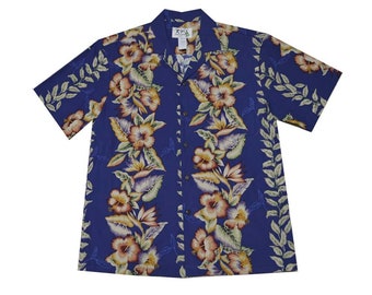 Vintage Anthurium Hawaiian Shirt: 100% Cotton Camp Shirt, Made in Hawaii