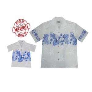 Camisas hawaianas de papá y yo hechas en Hawái / Camisas a juego de padre e hijo / Coincidencia de papá e hijo / Vintage Hibiscus papá y yo