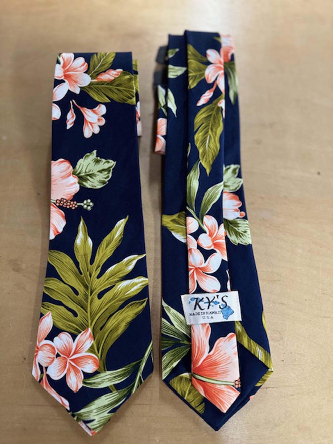 Authentic Hawaiian Hibiscus Print Neck Ties - Ky's Handcrafted in ...
