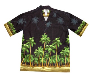Palm Trees Cotton Hawaiian Aloha Shirt - Made in Hawaii