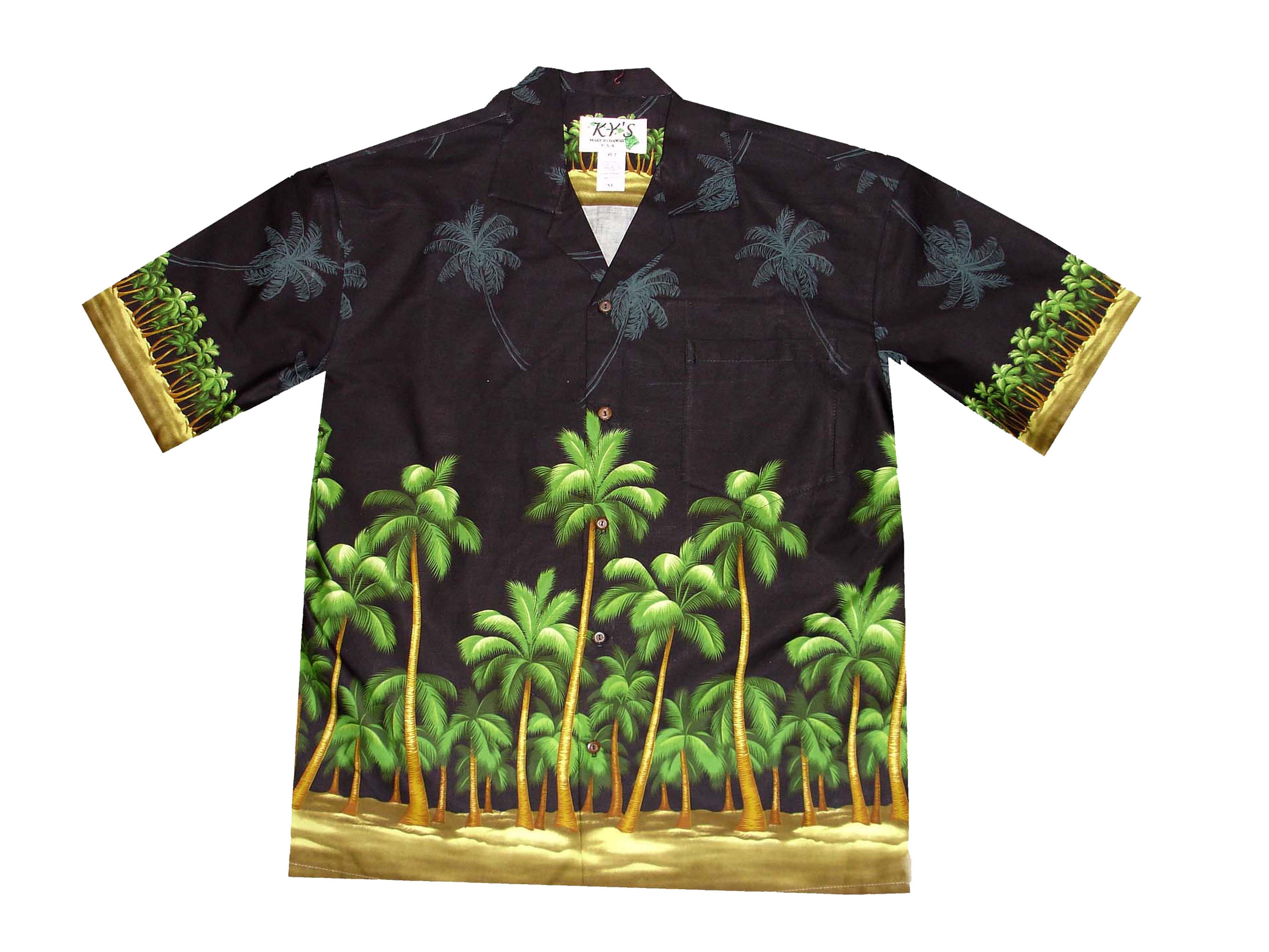 Palm Trees Cotton Hawaiian Aloha Shirt - Made in Hawaii - Etsy