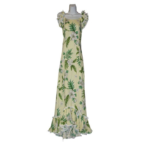Wedding Dresses 100% Made In Hawaii shops | Muumuu dresses With White Hibiscus | wedding hawaiian dresses