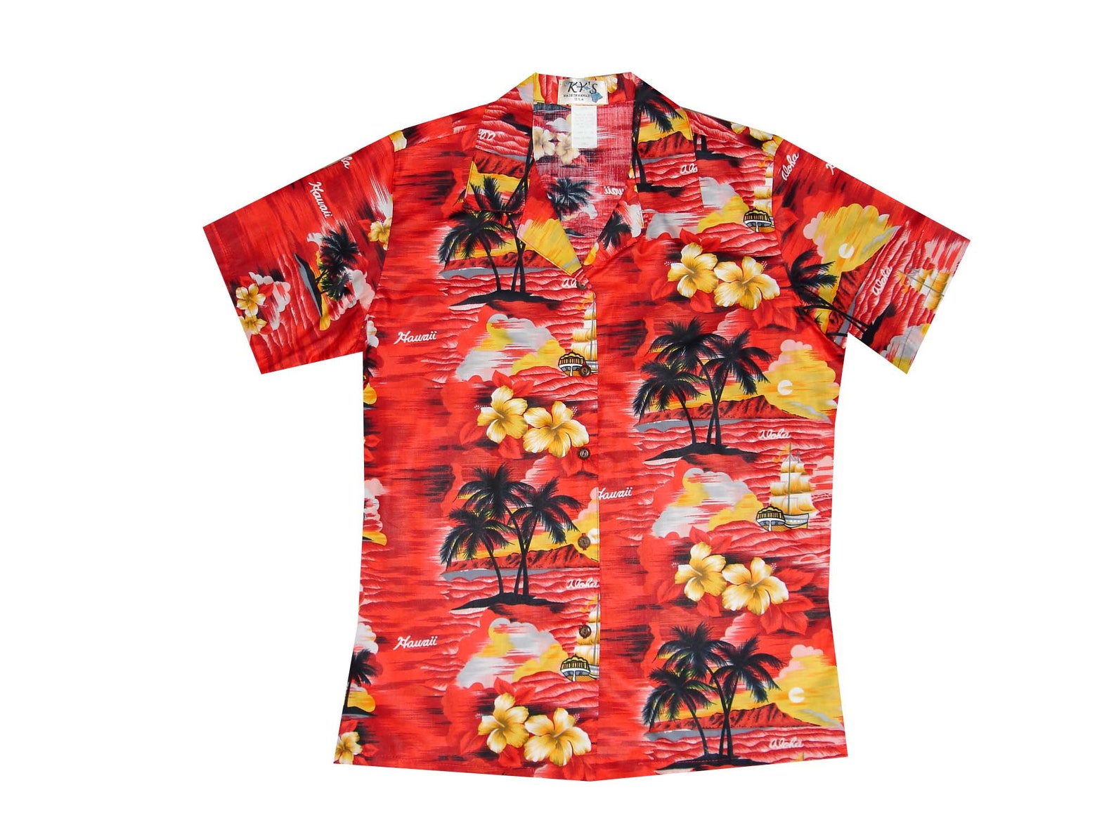 Hawaii Sunset Women's Hawaiian Shirt Made In Hawaii Luau Etsy