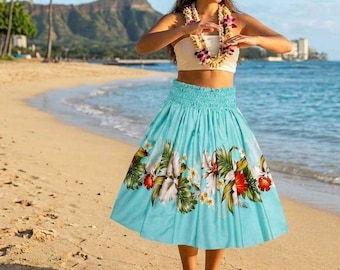 Handcrafted Hula Skirt - Hawaiian Pa'u Skirt for Dance Performance