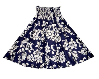 Traditional Hula Paʻu Skirt – Hawaiian Hibiscus Print, 100% Cotton Dance Costume