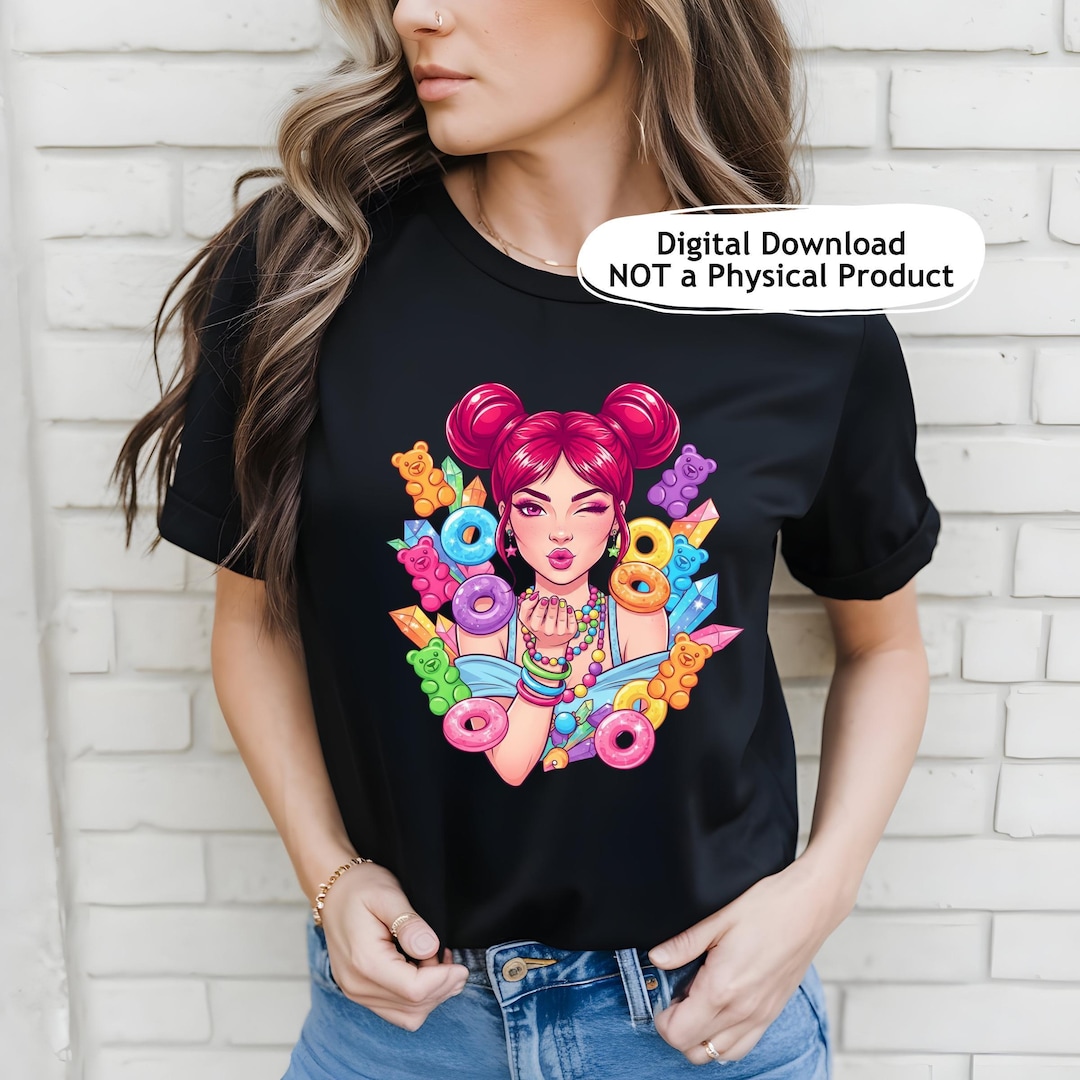 Gummy Bear Girl Design PNG, Jelly Candy Shirt File, Rainbow Girl, Gimme ...