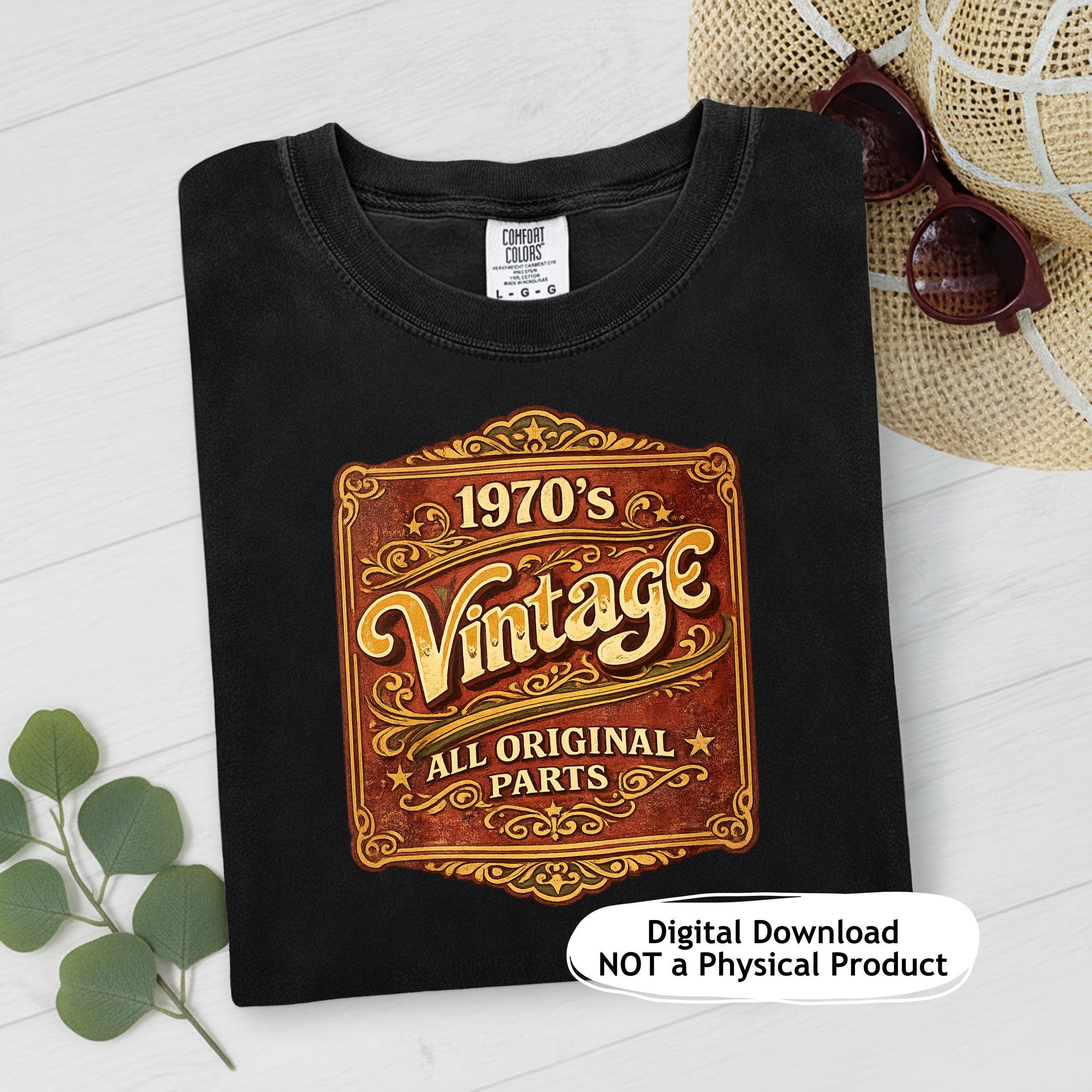 1970s Vintage All Original Parts Retro Badge PNG, 70s Nostalgia Graphic ...