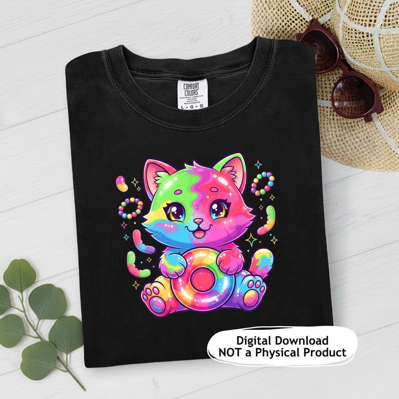 Gummy Bear Cat Design PNG, Jelly Candy Shirt File, Rainbow Cat, Gimme ...