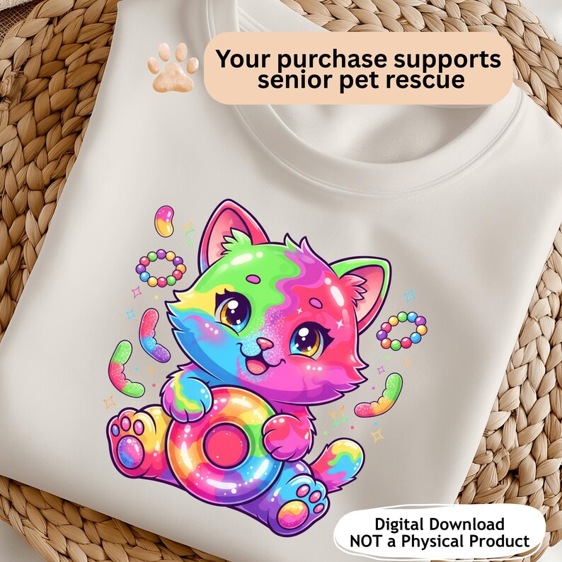 Gummy Bear Cat Design PNG, Jelly Candy Shirt File, Rainbow Cat, Gimme ...
