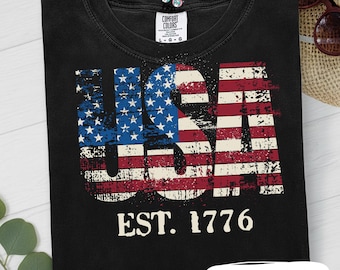 Diseño de camiseta patriótica del 4 de julio (250.º aniversario de Estados Unidos, PNG) / Est. 1776