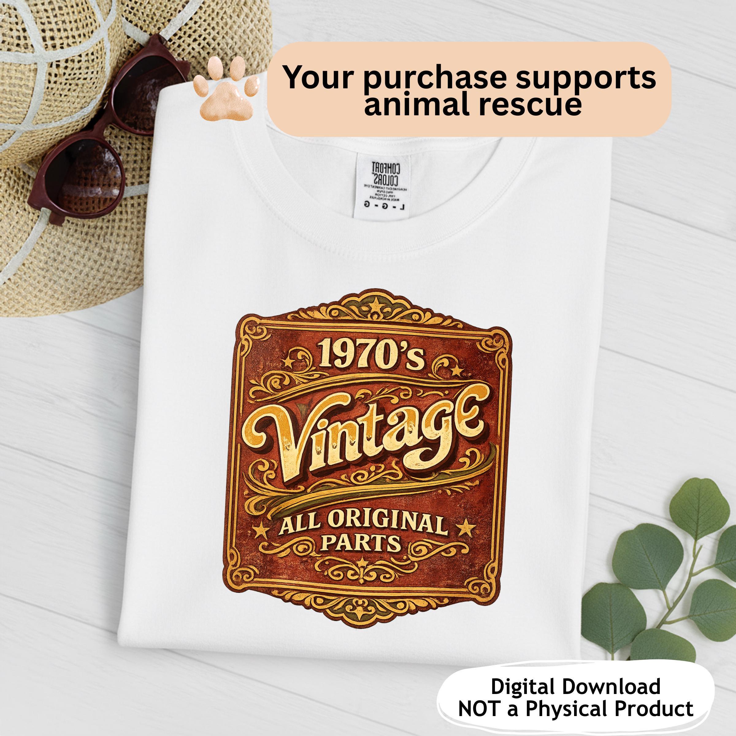 1970s Vintage All Original Parts Retro Badge PNG, 70s Nostalgia Graphic ...