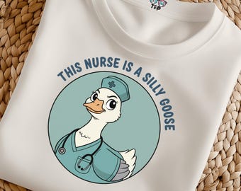 Funny Nurse PNG, RN Serious Goose, Nurse graduation gift idea, sublimation PNG, silly goose aesthetic