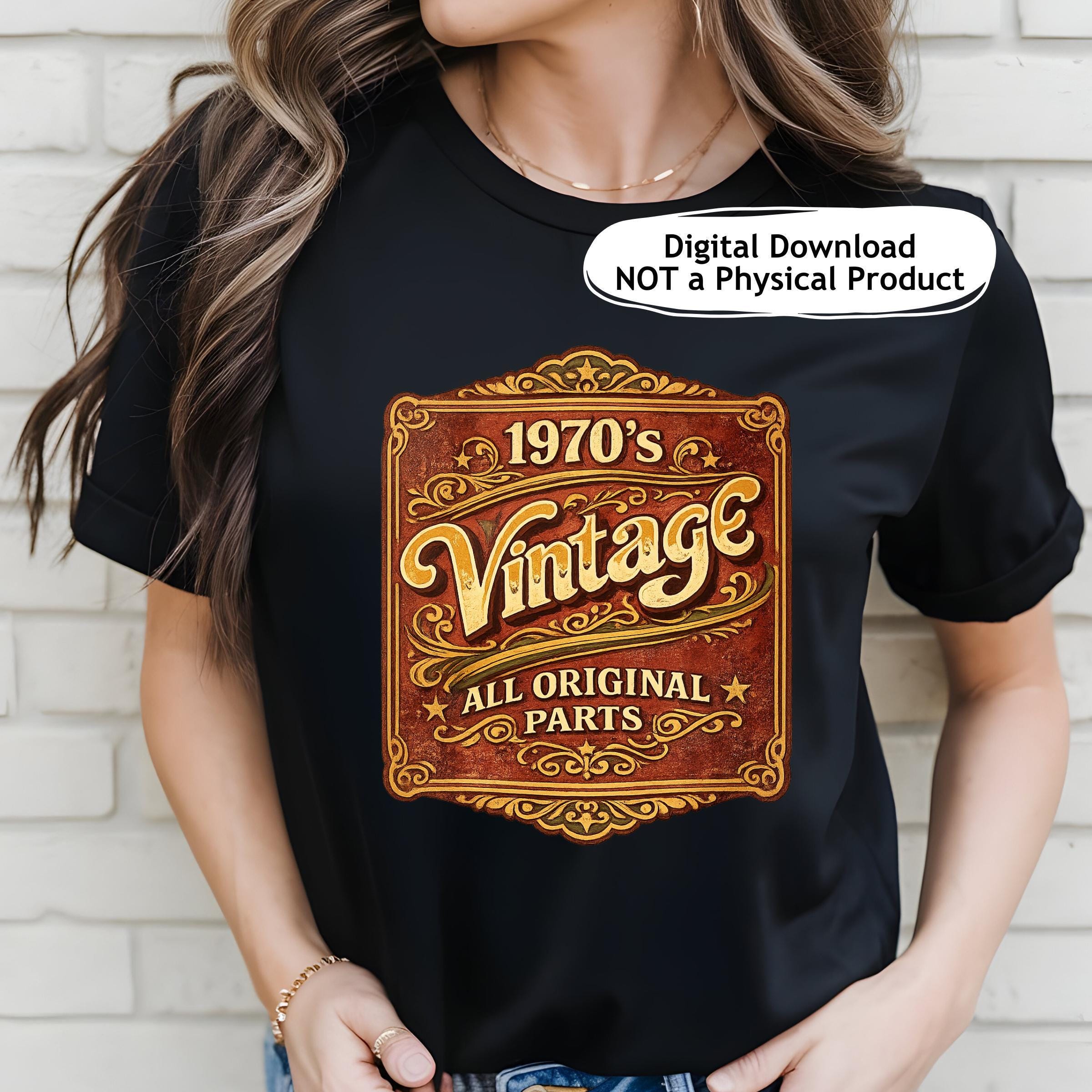 1970s Vintage All Original Parts Retro Badge PNG, 70s Nostalgia Graphic ...