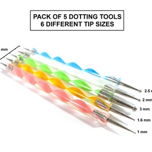 Dotting tools set, double-sided dotting pen, nail art dotting tools, dotting tools mandala, two ways dotting pen set, manicure tools kit image 1