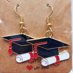 Pendientes de birrete de graduación, regalo para ella, dos estilos disponibles, ideas de regalo para graduados, pendientes del día de la graduación, recuerdo del día de la graduación