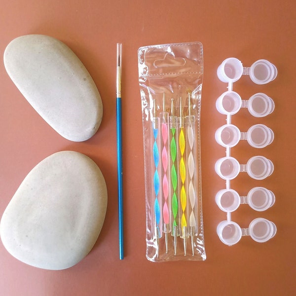 Rock painting kit, paint your own rock starter kit, rock painting set, rock painting starter pack, rock painting set