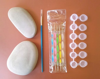 Rock painting kit, paint your own rock starter kit, rock painting set, rock painting starter pack, rock painting set