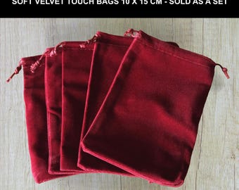 Bolsas grandes de terciopelo de 10 x 15 cm, bolsas de regalo de terciopelo, perfectas para envolver regalos de Navidad y cualquier regalo de fiesta.