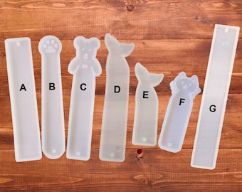 Silicone mold bookmarks, resin bookmark making mold, silicone mould bookmark, 14cm and 9cm silicone mold bookmarks for resin casting