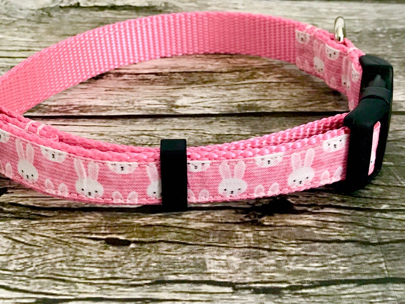 Pink Dog Collar Bunny Dog Collar Easter Dog Collar
