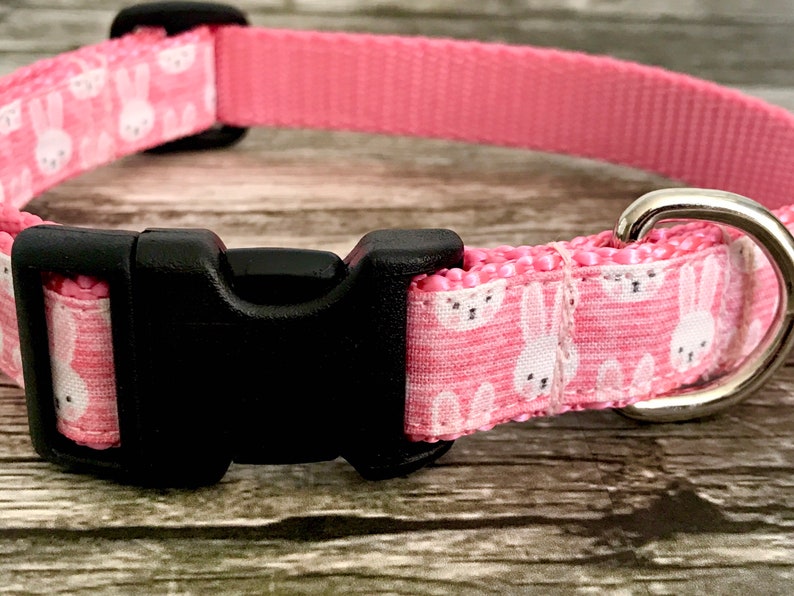 Pink Dog Collar Bunny Dog Collar Easter Dog Collar