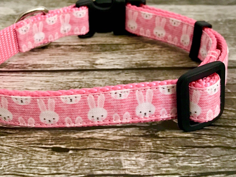 Pink Dog Collar Bunny Dog Collar Easter Dog Collar