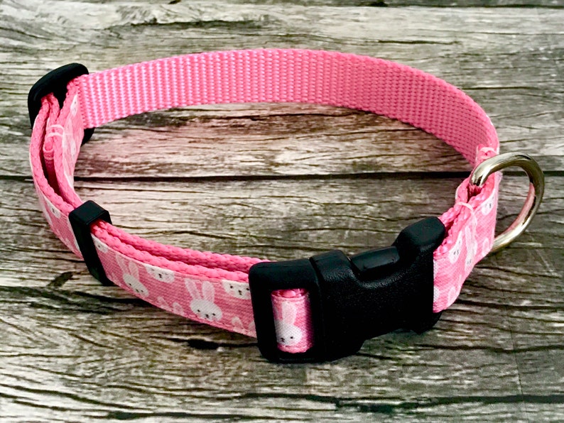 Pink Dog Collar Bunny Dog Collar Easter Dog Collar