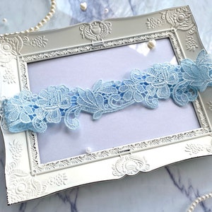 light blue bridal garter lace flowers wedding accessories lace romantic boho garter gift for the bride bridal jewelry image 7