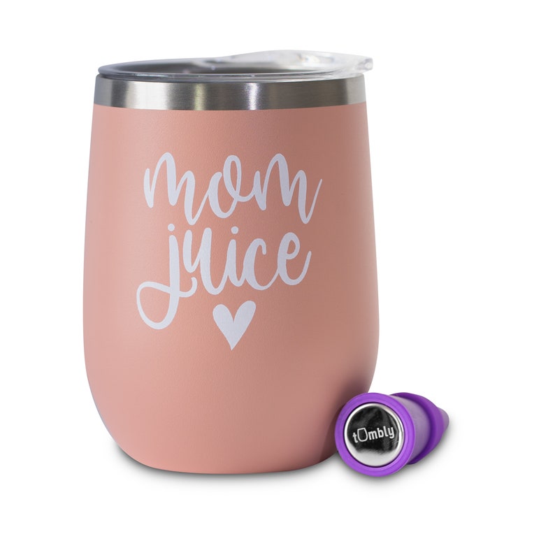 Mom Juice Tumbler 12 Oz Mom Tumbler Includes Wine Stopper Gifts for Mom