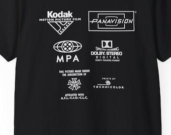 Movie Closing Credits,Film Studio Logo Print Tee | Kodak Panavision MPA Logos