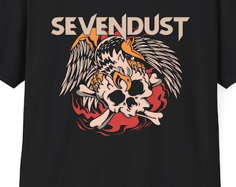 Sevendust Skull with Wings T-Shirt | Metal Band Graphic Tee