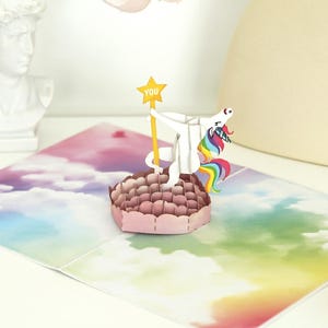 carte d'anniversaire licorne | Carte de voeux de célébration pop-up licorne dansante amusante pour elle, meilleure amie, collègue | 30, 40, 50, 60, 70