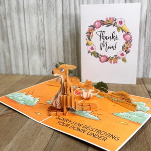 Carte drôle de fête des mères | Merci Mommaroo Jolie maman kangourou avec une poche affaissée | Saint Valentin pour elle, Maman, femme, maman, maman, maman, maman