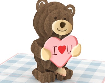 Naughty Anniversary Card | Cute Teddy Bear with Surprise 3D Pop Up Greeting Card | I Love You Gift for Valentine’s Day for Her, Wife, Fiance