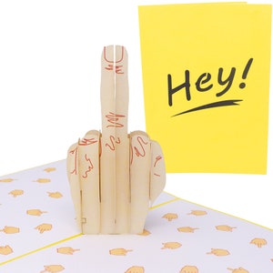 Rude Fuck You Birthday Card | Funny Pop Up Middle Finger Greeting Card | Prank Gag Gift for Him, Her, Friend, Coworker | Divorce Card