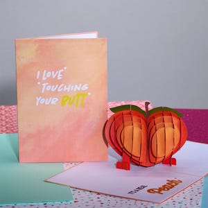 drôle pop-up bout de pêche | Carte de Saint-Valentin, Anniversaire, Je t'aime, Tu me manques pour elle, Femme, Petite amie | Cadeau mignon et coquin