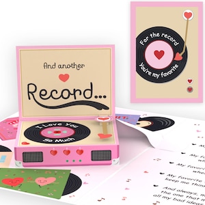 Carte d'anniversaire pour mari, femme pour le tourne-disque, cartes de Saint-Valentin pour lui, carte d'anniversaire romantique pour petit ami
