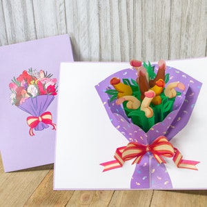 Carte d'anniversaire drôle de Dick | Carte de voeux 3D Pop Up Bouquet of Penis Celebration pour enterrement de vie de jeune fille, femme, femme | Carte de divorce pour elle
